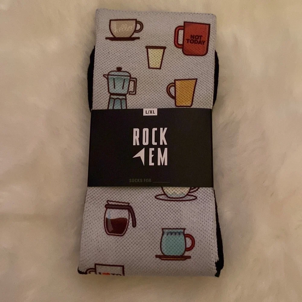 Rock ‘Em Socks I love to Poop I love coffee Mean Muggin'